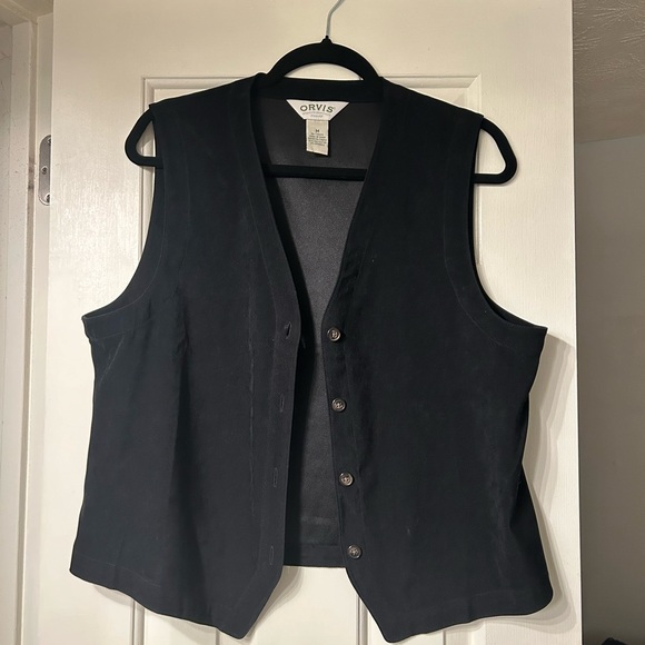 Orvis Tops - Orvis Black Suede Vintage Western Vest- Size Medium